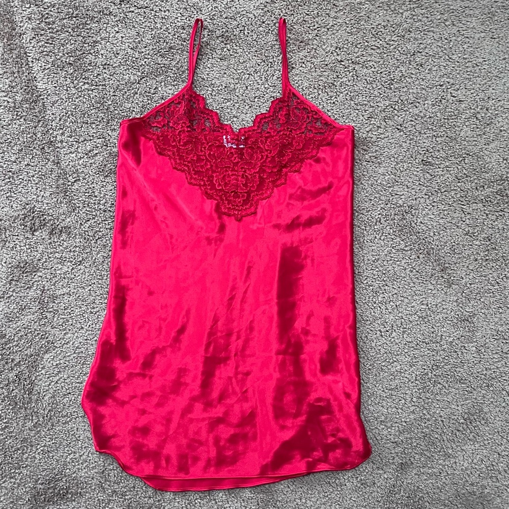 Romantic Moods Red Floral Lace Lingerie Slip Dress